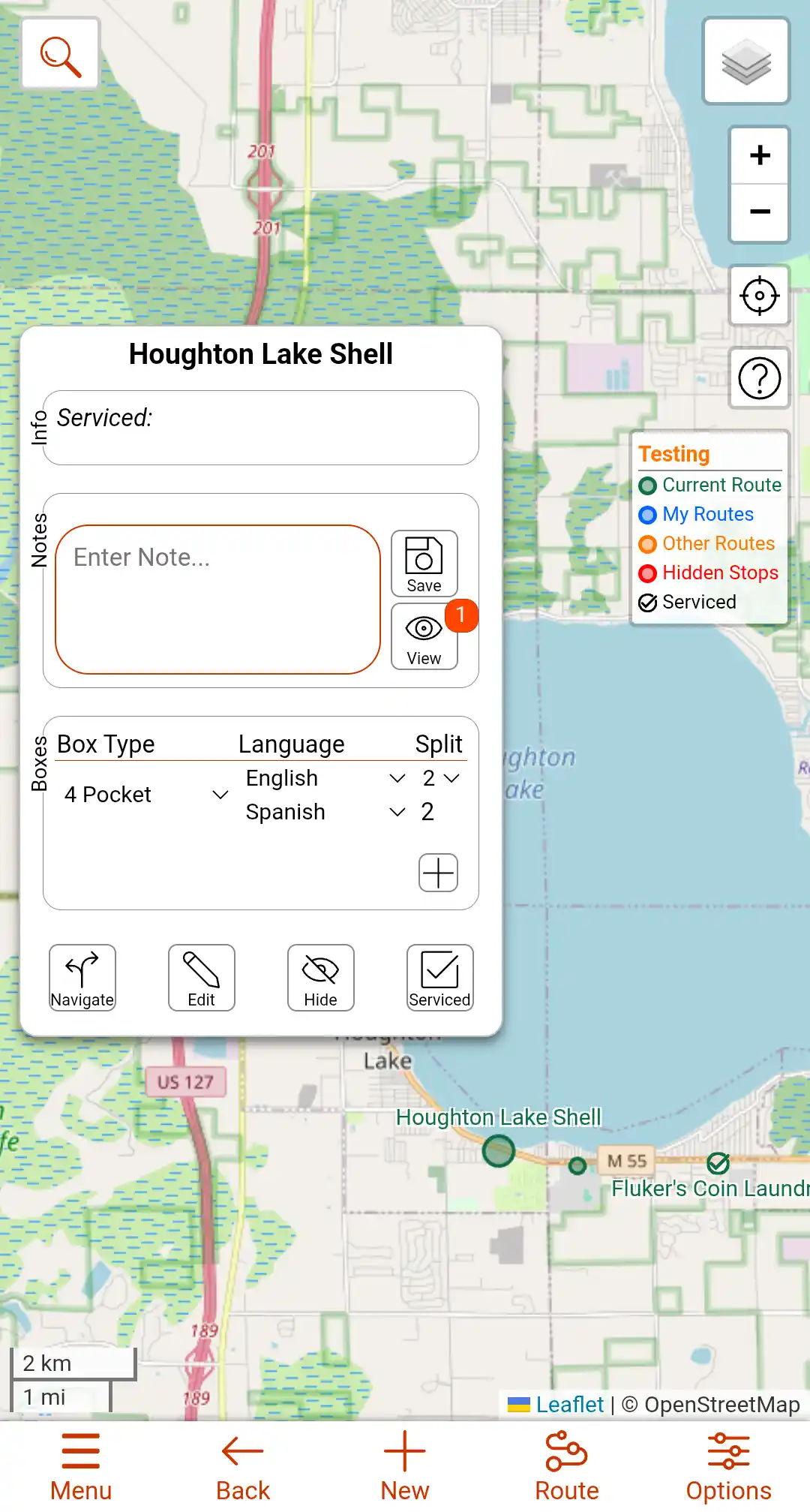 Image of the Boxes management interface.